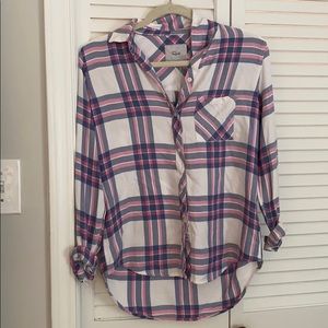 Blue and pink plaid Rails button down